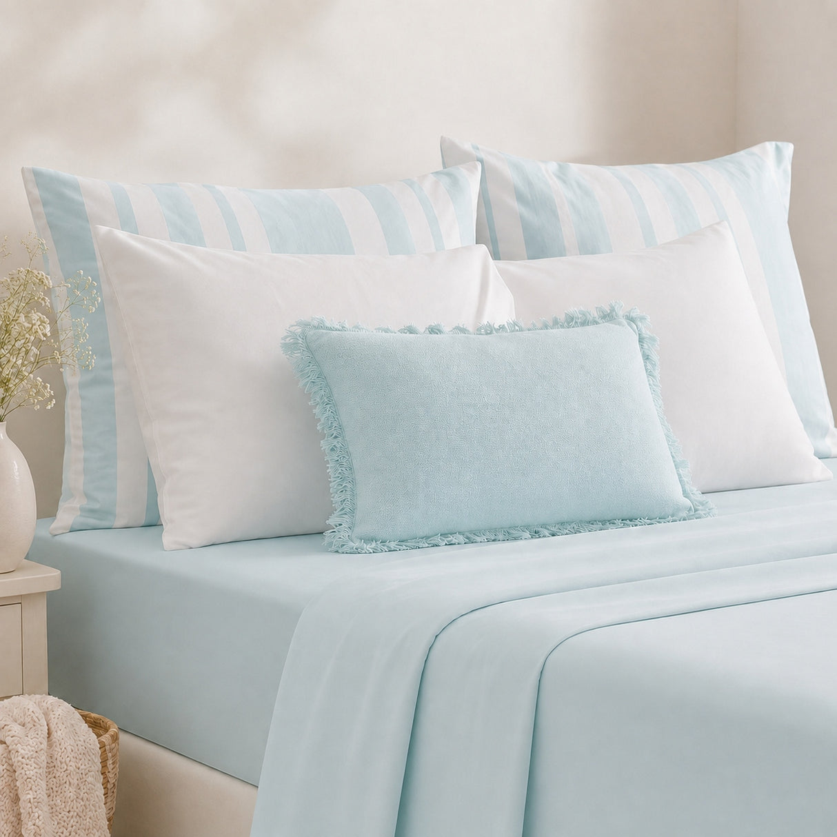 Caribbean Blue Bamboo Fitted Sheet