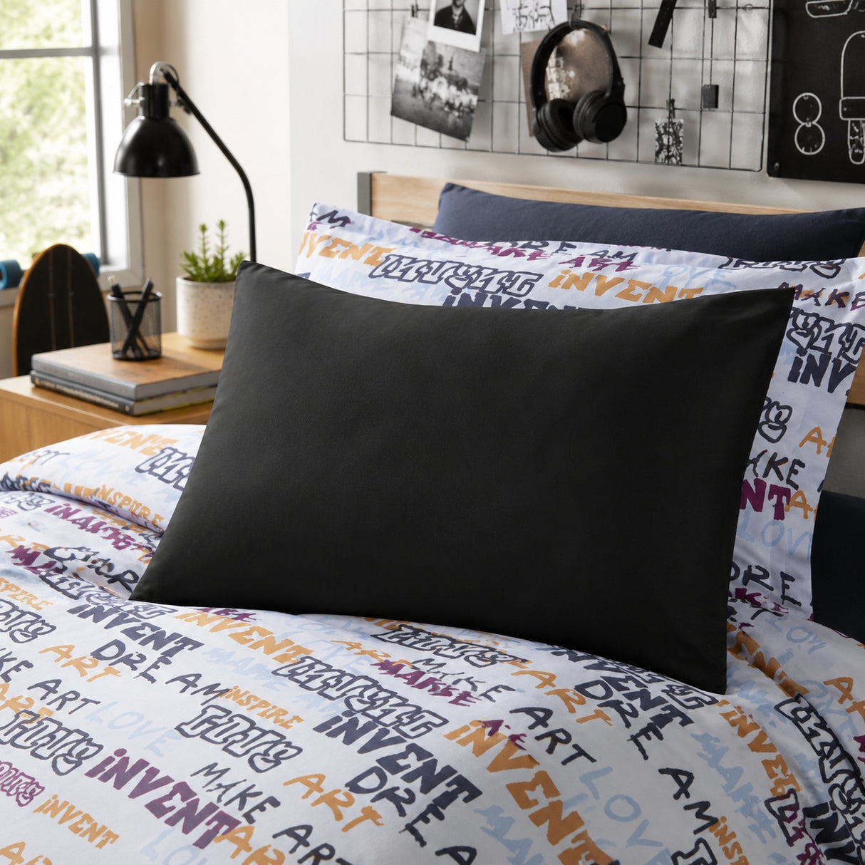 Classic Black Organic Cotton Standard Pillowcase