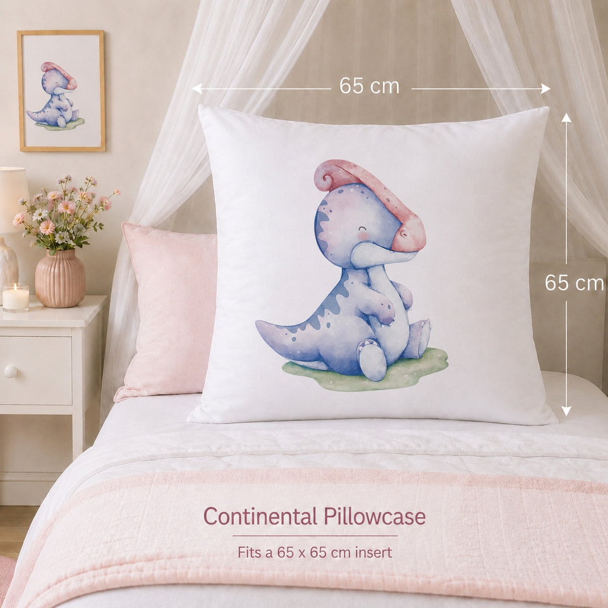 Cala the Parasaurolophus Kids’ Continental Pillowcase