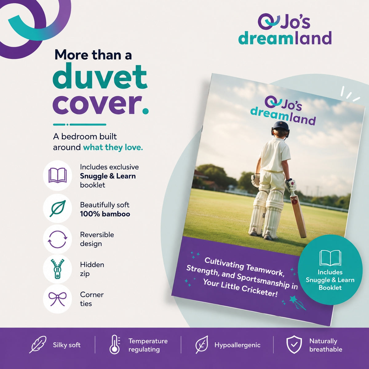 South African Cricket Kids Bamboo Duvet Cover Set
