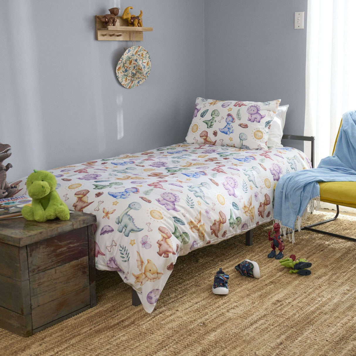 magical dinosaur kids duvet cover set product photo
