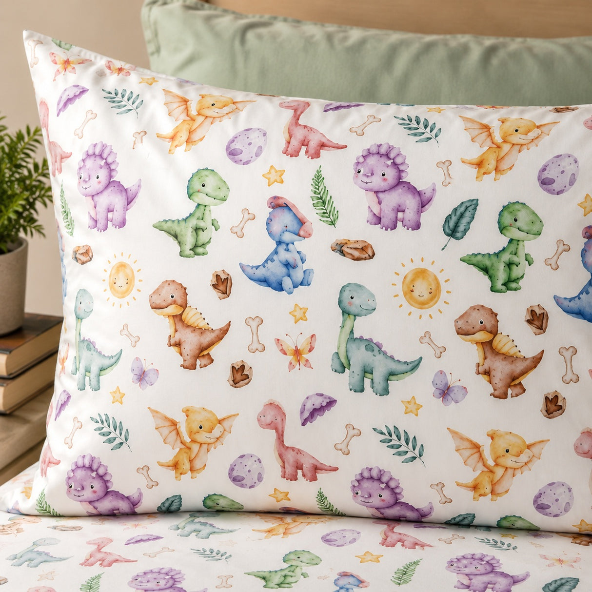 Magical Dinosaur Bamboo Pillowcase