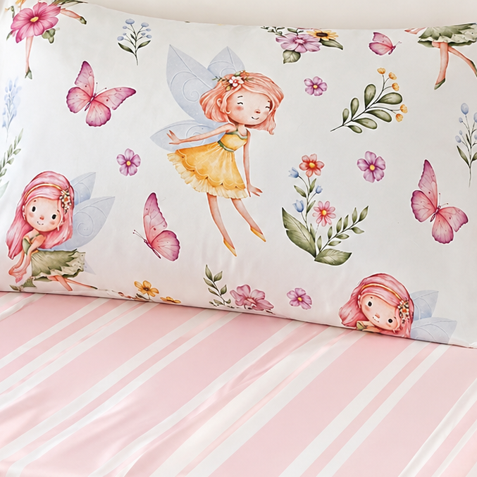 Rose Quartz Pink & White Stripe Bamboo Top Sheet