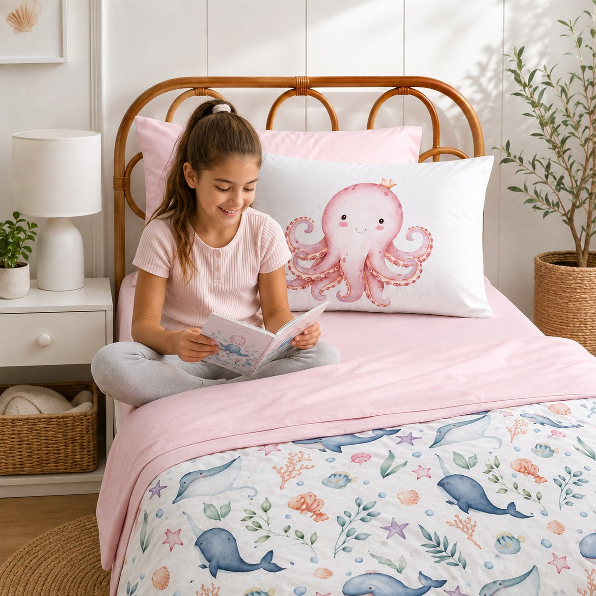 Rose Quartz Pink Bamboo Top Sheet