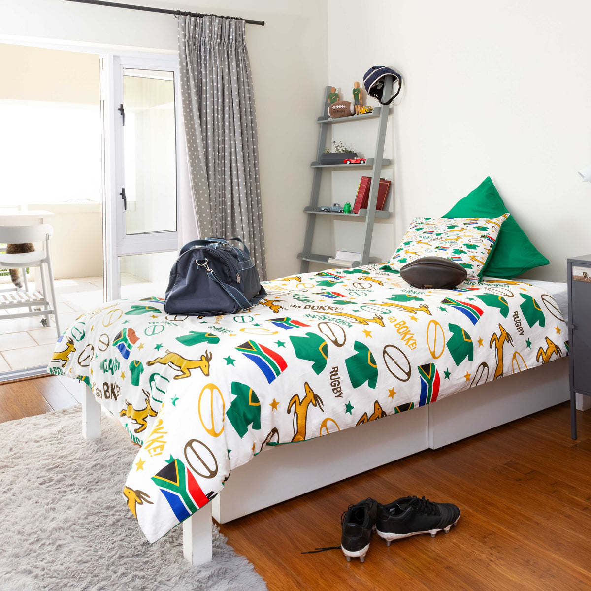 South African Rugby Reversible Organic Cotton Duvet Cover Set