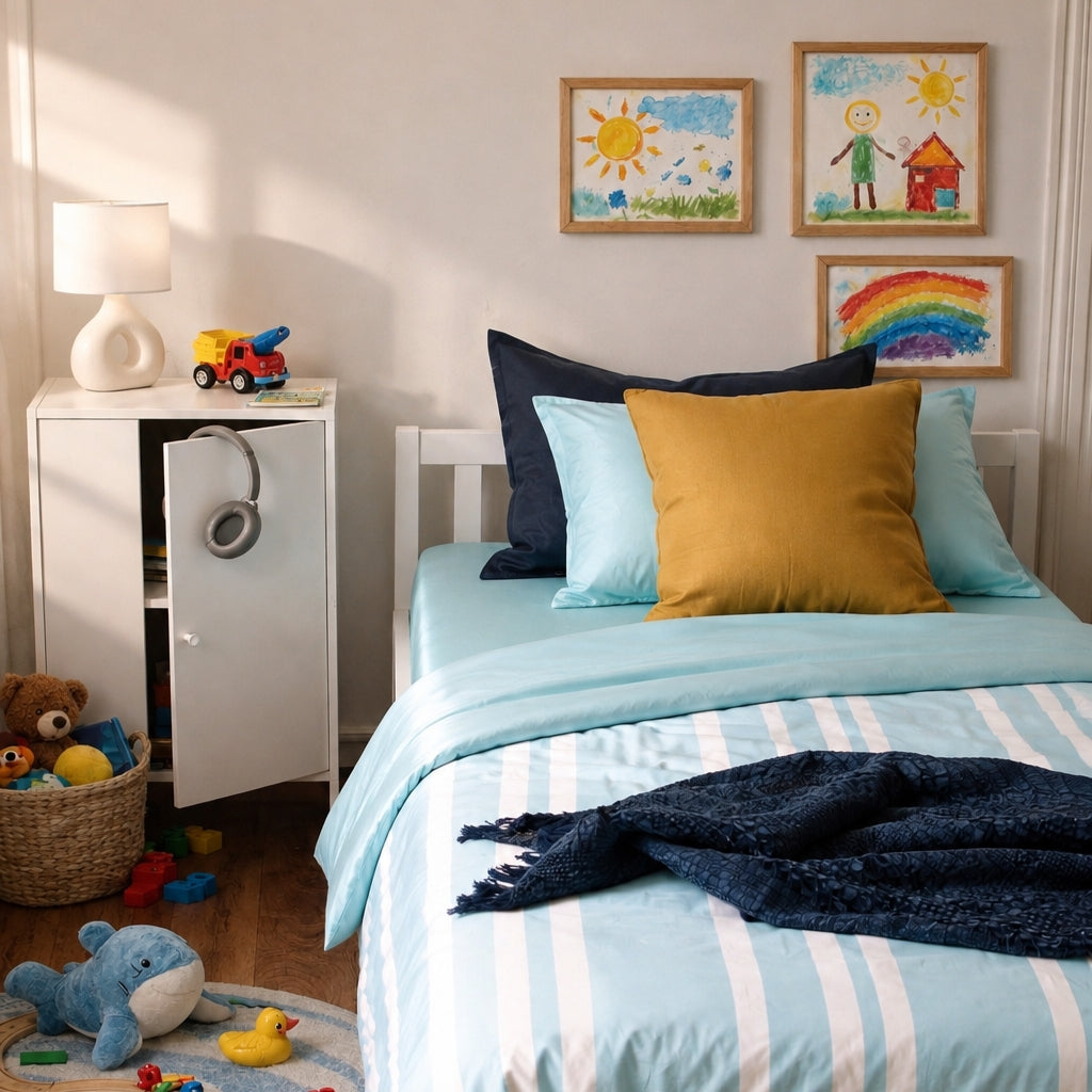 Caribbean Blue Bamboo Fitted Sheet