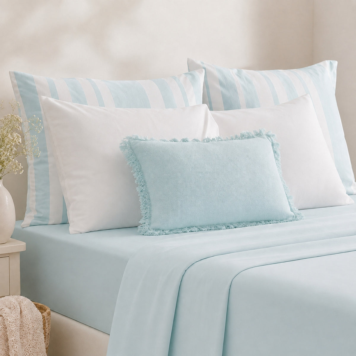 Caribbean Blue Bamboo Fitted Sheet