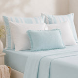 Caribbean Blue Bamboo Fitted Sheet