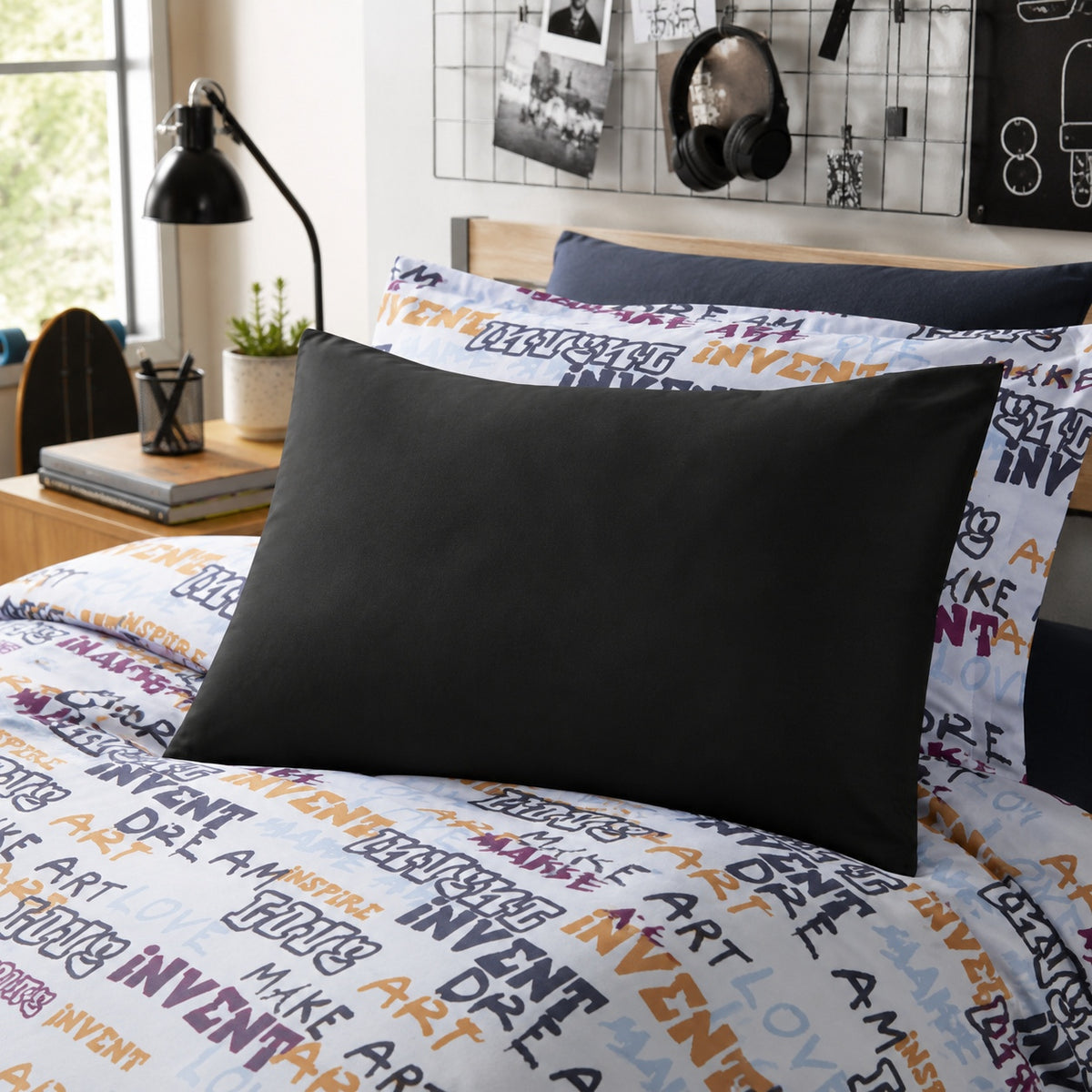 Classic Black Organic Cotton Standard Pillowcase