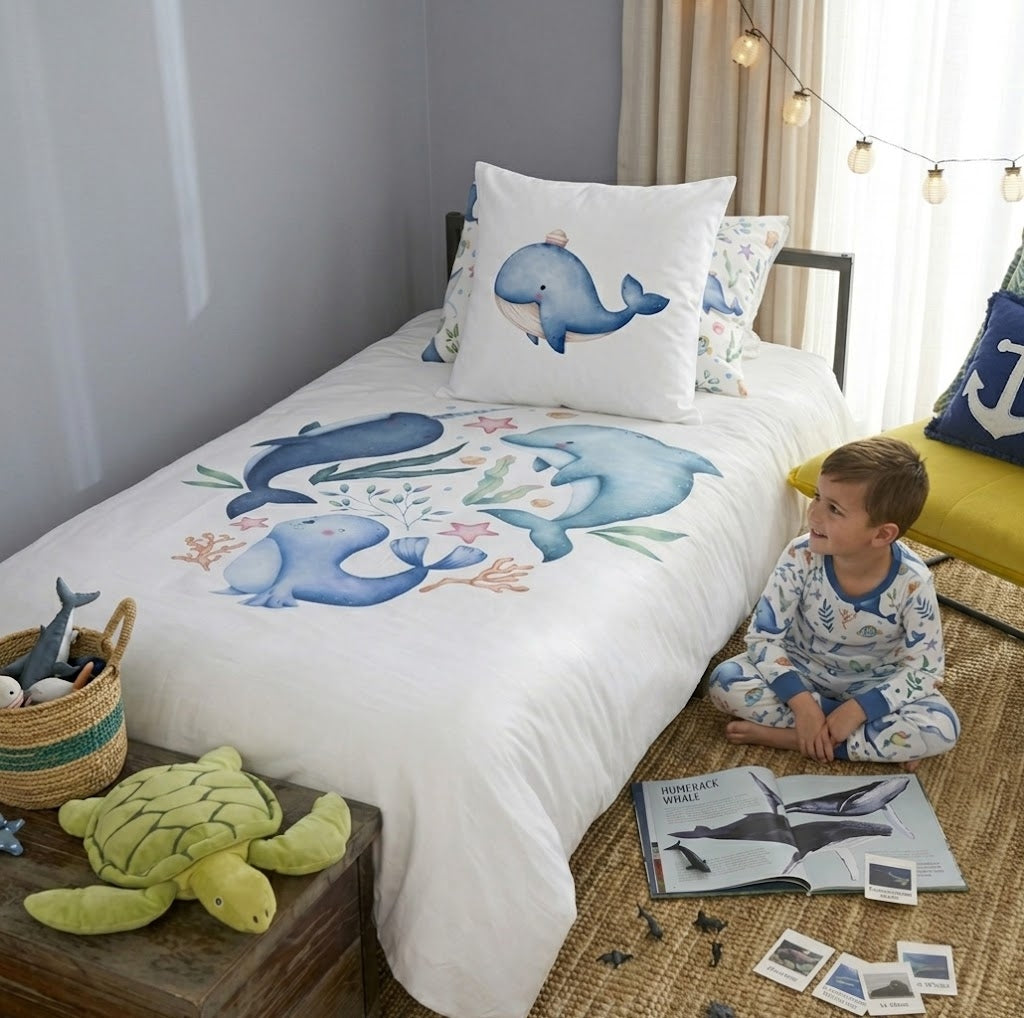 Bruno the Whale – Kids Continental Pillowcase