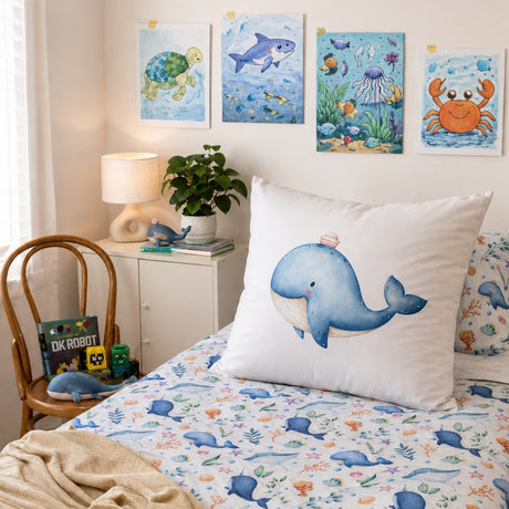 Bruno the Whale – Kids Continental Pillowcase
