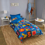 Close up detail of maths made friendly duvet cover bundle