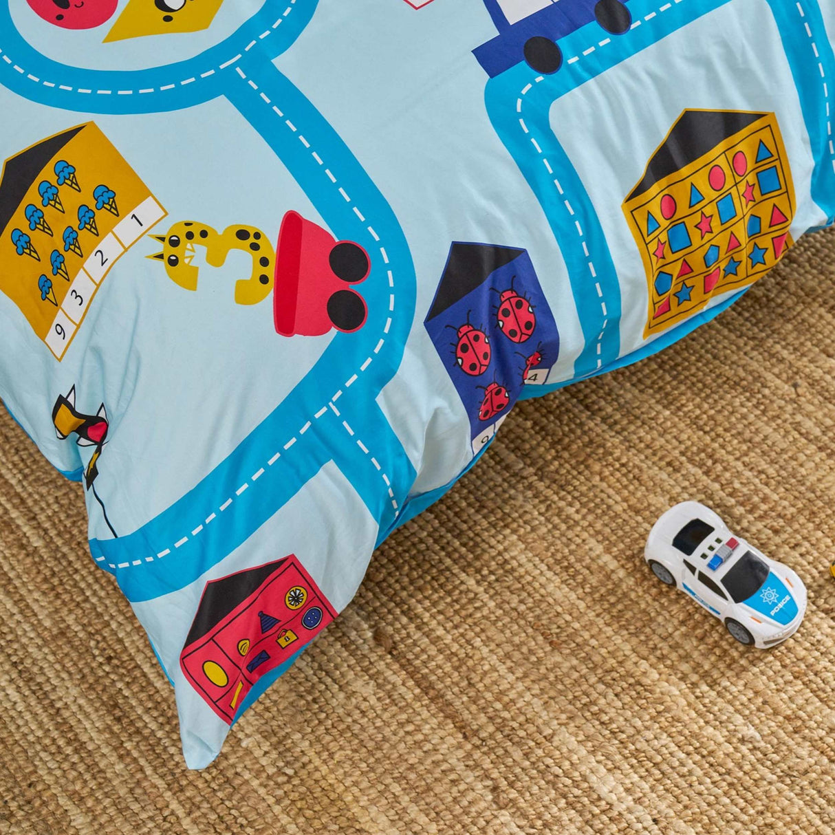 playful roads & toys math adventure duvet cover set product photo 5