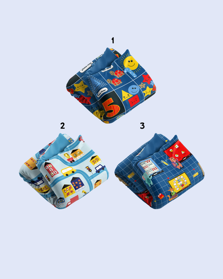 maths made friendly duvet cover bundle styled on kids bed setup