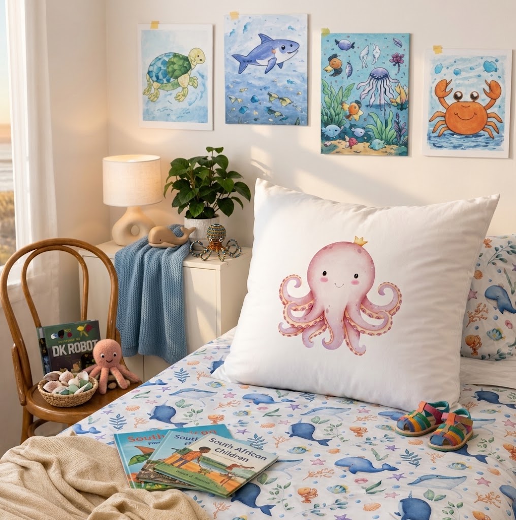 Ollie the Octopus Kids’ Continental Pillowcase