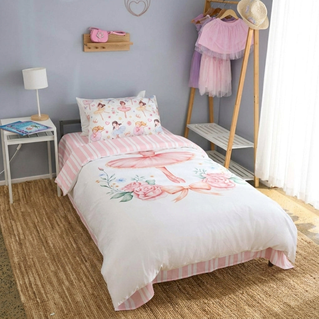 Rose Quartz Pink & White Stripe Bamboo Top Sheet