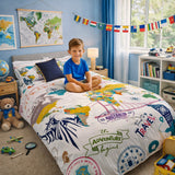 Customer review and rating for passport to adventure duvet cover set