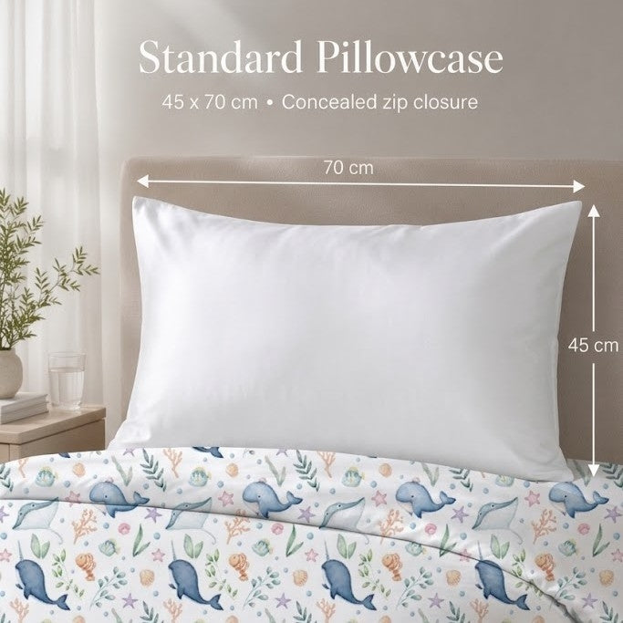 Snowy White Bamboo Pillowcase